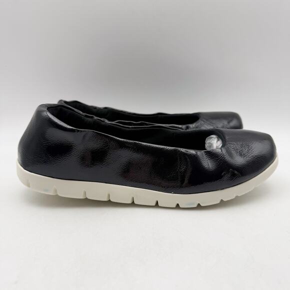 SAS Womens Radiant Ballet Flats US 7.5 WW Black Leather Slip On NIB - Picture 4 of 13